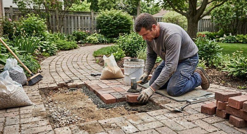 Brick Pathway Repair in Flint, MI