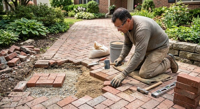 Brick Pathway Repair in Flint, MI