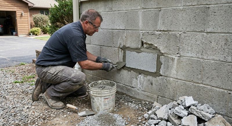 Cinder Block Wall Repair in Birch Run, MI