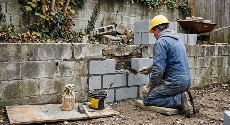 Cinder Block Wall Repair in Linden, MI