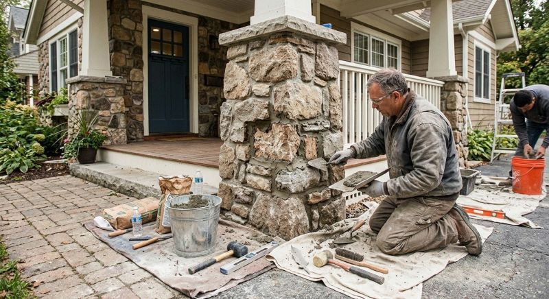 Stone Column Repair in Flint, MI